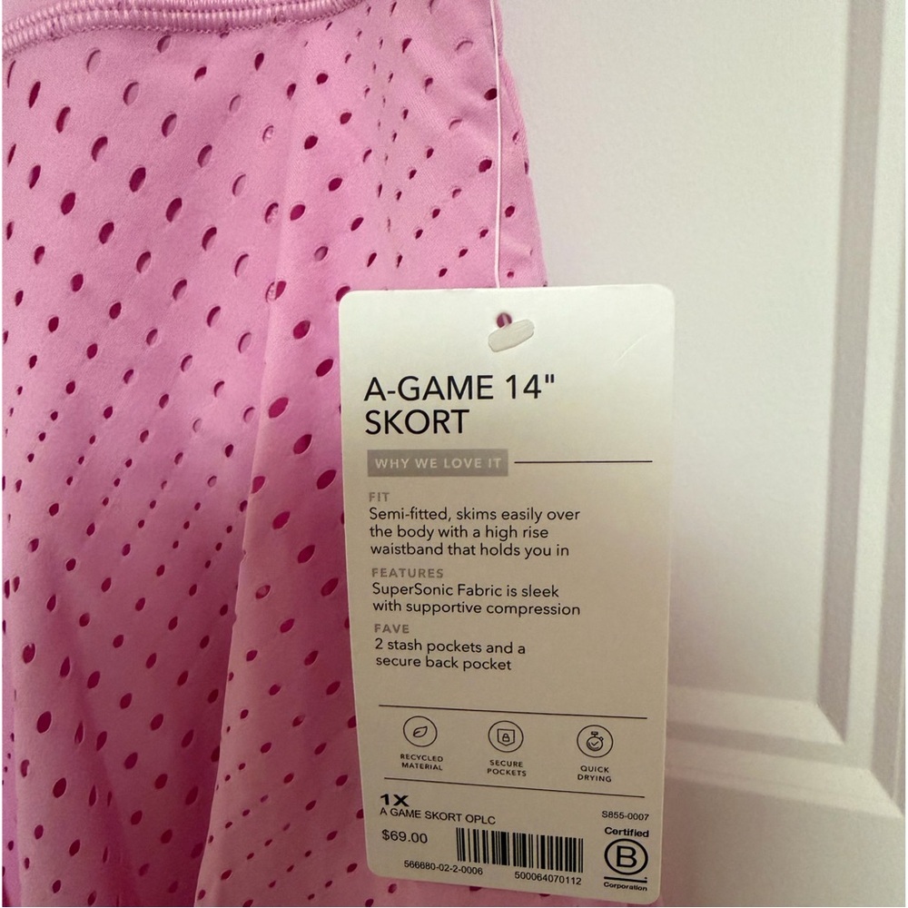 Athleta Pink “Opaque Lilac” A-Game 14” Skort NWT SZ 1X - Picture 7 of 16